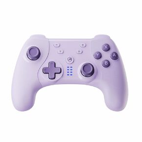 ECHTPower Wireless Switch Controller, Switch Pro Controller for Switch/PC/Android/iOS, Bluetooth Controller for Hall Effect Joysticks, Macro Buttons, 6-Axis Gyro, Vibration, Turbo, Wake-Up-Purple