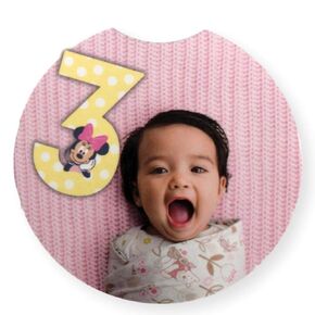 Disney Baby Milestone Month Girls Minnie Mouse Jumbo Newborn to 12 Months First Year Number Set for Taking Pictures Facebook Baby Album Scrapbook Memory Books