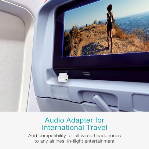 محول سماعة الرأس MEE audio Airplane لأنظمة الترفيه أثناء الطيران - ثنائي 3.5 ملم ذكر إلى 3.5 ملم أنثى - يعمل مع سماعات الرأس، وسماعات الرأس، ومحولات البلوتوث (عبوتان)، أسود in Kuwait