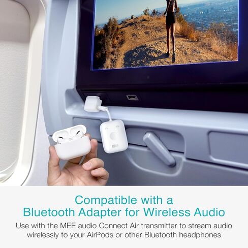 محول سماعة الرأس MEE audio Airplane لأنظمة الترفيه أثناء الطيران - ثنائي 3.5 ملم ذكر إلى 3.5 ملم أنثى - يعمل مع سماعات الرأس، وسماعات الرأس، ومحولات البلوتوث (عبوتان)، أسود in Kuwait