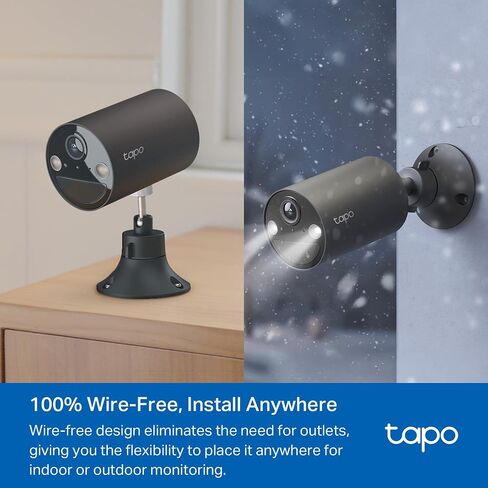 Tapo by TP-Link Wireless Outdoor Security Camera, 1080P, Up to 180 Days Battery Life, Free Person Detection, SD/Cloud Storage, Spotlight Color Night Vision, Alarm, No Hub Needed, Black, C403 in Saudi Arabia