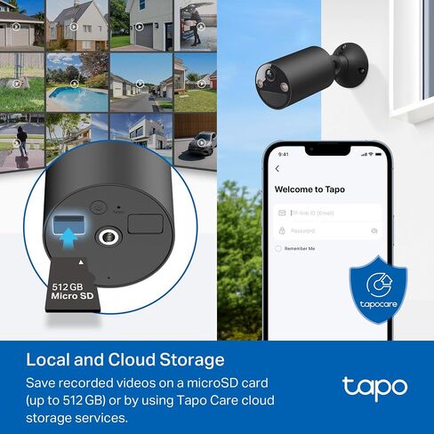 Tapo by TP-Link Wireless Outdoor Security Camera, 1080P, Up to 180 Days Battery Life, Free Person Detection, SD/Cloud Storage, Spotlight Color Night Vision, Alarm, No Hub Needed, Black, C403 in Saudi Arabia