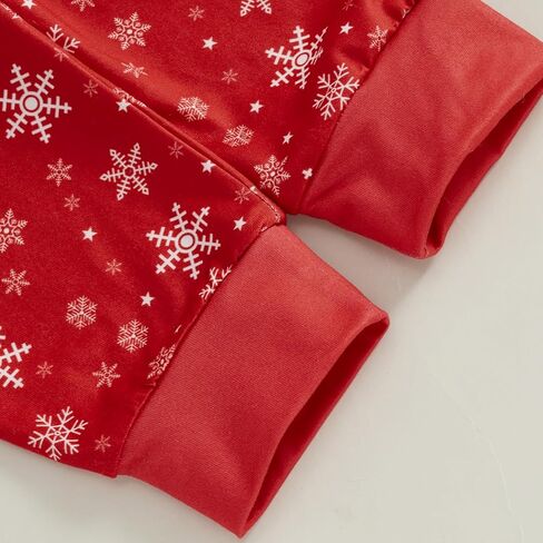 Lamuusaa Newborn Baby Girl Boy Christmas Outfit Long Sleeve Christmas Romper Xmas Cartoon Long Pants Hat 3Pcs Clothes Set in Saudi Arabia