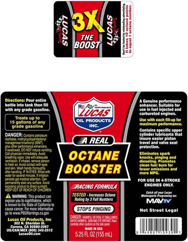 Lucas Oil 10725-PK18 Octane Booster - 2 oz, Pack of 18 in Kuwait