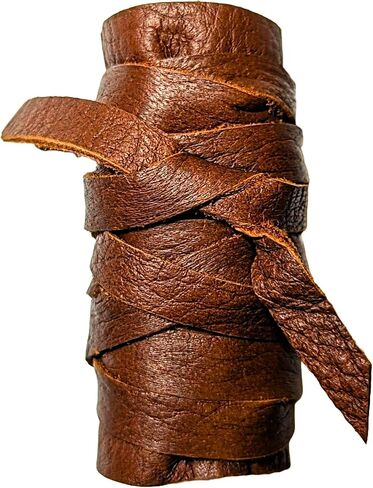Leather Hair Wrap, Ponytail Wrap, Ponytail Holder, Hair Tie, Men's Viking Hair Wrap Warrior Style (Large, Black) in Saudi Arabia