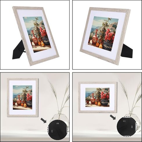 8X10in Photo Frames Set of 7,Display Pictures 5x7in with Mat or 8x10in Without Mat,Picture Frame with Brown Wood Grain for Wall Mounting or Table Top Display in Saudi Arabia