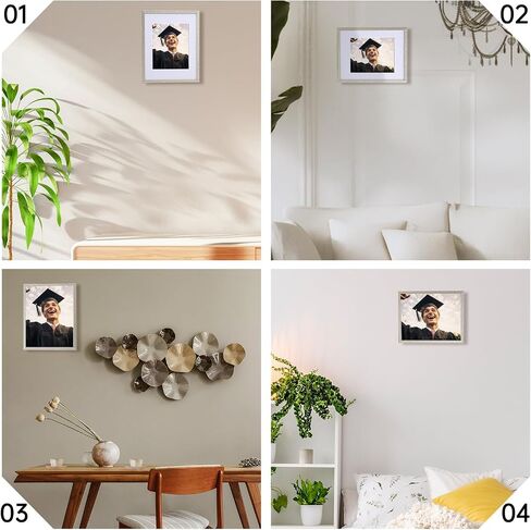 8X10in Photo Frames Set of 7,Display Pictures 5x7in with Mat or 8x10in Without Mat,Picture Frame with Brown Wood Grain for Wall Mounting or Table Top Display in Saudi Arabia