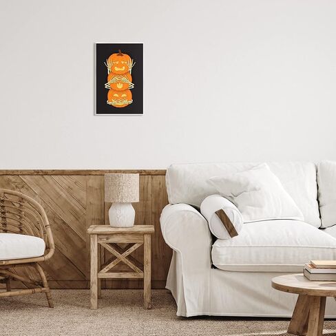 Stupell Industries Hear See Speak No Evil Pumpkins Wood Wall Art، تصميم بواسطة Linda Birtel in Saudi Arabia