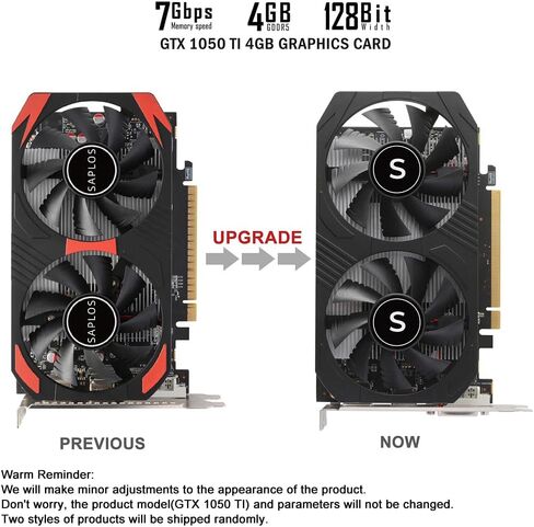 GTX 1050 Graphics Card for PC, 4GB GDDR5 128-bit, HDMI DisplayPort DVI-D, Computer GPU, Gaming Video Card, Low Profile, PCI Express x16, DirectX 12 in Saudi Arabia