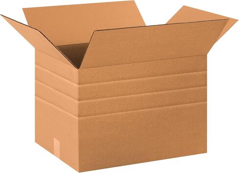 صناديق حائط مزدوجة من BOX USA، 20 بوصة × 12 بوصة × 12 بوصة، كرافت (عبوة من 15 قطعة) (BHD201212DW) in Saudi Arabia