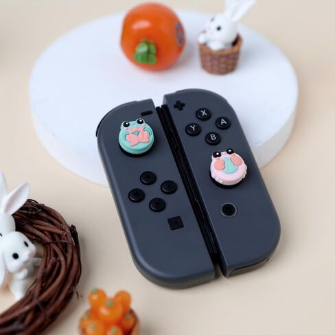 PERFECTSIGHT Switch Joycon Thumb Grip Caps, Kawaii Soft Silicone Joystick Cover Compatible with Nintendo Switch/OLED/Switch Lite Thumbstick Analog Stick Grips Button Covers for NS Switch, Leaf in Kuwait