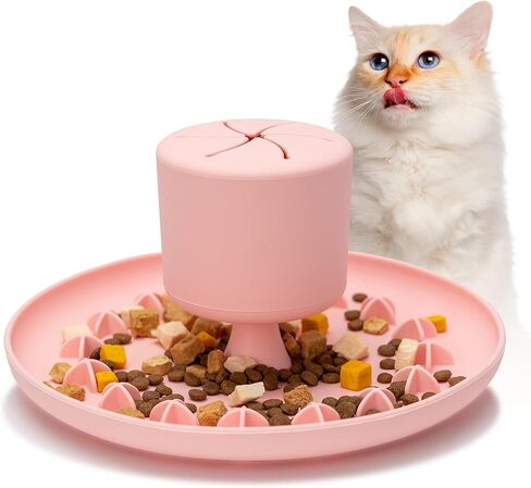 AAA AMUSANG Cat Slow Feeder Bowl, Silicone Material Cat Toy Bowl, Cat Fun Slow Feeder, Suction Cup Cat Bowl Slow Feeder, Lightweight, Durable and Easy to Clean Cat Feeder Purple in Saudi Arabia
