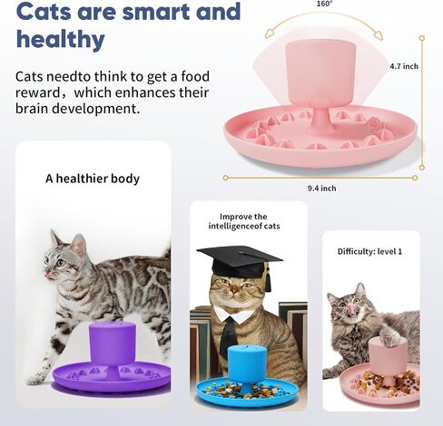 AAA AMUSANG Cat Slow Feeder Bowl, Silicone Material Cat Toy Bowl, Cat Fun Slow Feeder, Suction Cup Cat Bowl Slow Feeder, Lightweight, Durable and Easy to Clean Cat Feeder Purple in Saudi Arabia