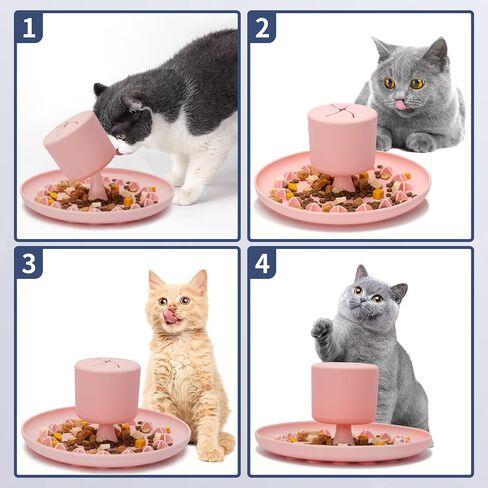 AAA AMUSANG Cat Slow Feeder Bowl, Silicone Material Cat Toy Bowl, Cat Fun Slow Feeder, Suction Cup Cat Bowl Slow Feeder, Lightweight, Durable and Easy to Clean Cat Feeder Purple in Saudi Arabia