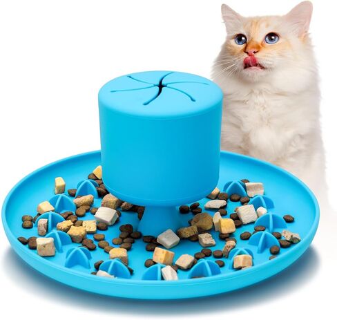 AAA AMUSANG Cat Slow Feeder Bowl, Silicone Material Cat Toy Bowl, Cat Fun Slow Feeder, Suction Cup Cat Bowl Slow Feeder, Lightweight, Durable and Easy to Clean Cat Feeder Purple in Saudi Arabia