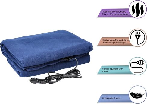 Stalwart Heated Blanket - Ultra Soft Fleece Throw Powered by 12V Auxiliary Power Outlet for Travel or Camping - Winter Car Accessories (Multi Camo) in Saudi Arabia