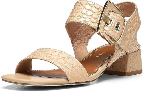 Donald Pliner Women's Croco Patent and Calf Leather Heeled Sandal in Saudi Arabia
