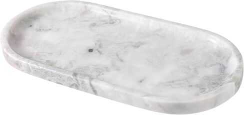 Oval Real Marble Tray Natural Stone Tray Vanity Tray Counter Top Tray for Space Organizing/Storage/Display/Home Decoration in Foyer/Living Room/Kitchen/Bedroom/Bathroom/Washroom in Saudi Arabia