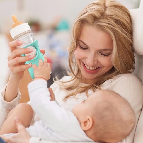 Silicone Avent Glass Bottle Sleeve, Anti Breakage & Scratch-Proof, Protect Philips Avent Glass Bottles, Food-Grade Silicone, BPA Free, 4 oz Baby Bottle Holder (White+Blue+Green) in Saudi Arabia