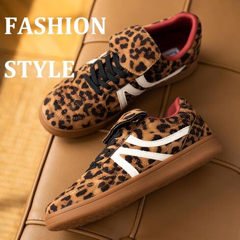 Rosella Carlie Women's Walking Sneakers Low-Top Lace-Up Val Comfortable Casual Athletic Non-Slip Running Fashion Sneakers Shoes Leapard in Saudi Arabia