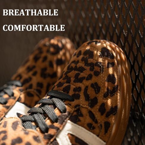 Rosella Carlie Women's Walking Sneakers Low-Top Lace-Up Val Comfortable Casual Athletic Non-Slip Running Fashion Sneakers Shoes Leapard in Saudi Arabia