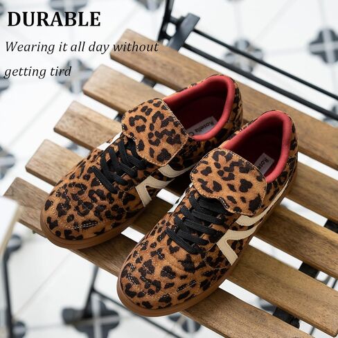 Rosella Carlie Women's Walking Sneakers Low-Top Lace-Up Val Comfortable Casual Athletic Non-Slip Running Fashion Sneakers Shoes Leapard in Saudi Arabia