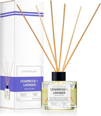 Rosa Moschata (Musk Rose) Reed Diffuser Set - Bergamot, Rose and Sandalwood Scented Reed Diffuser for Home, Home Freshener Diffuser with Sticks, Long Lasting Fragrance, 4 fl.oz. in Saudi Arabia