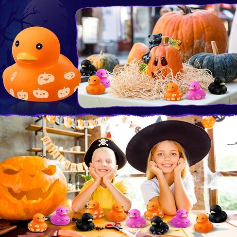 Jenaai Halloween Ducks 2.2 بوصة يتوهج في الظلام البط المطاطي لحفلات الهالوين الخفيفة 6 أنماط البط الهياكل العظمية الخفافيش اليقطين شبكة العنكبوت تصميمات شبح العنكبوت لجميع القديسين (108 قطعة، لون مشرق) in Saudi Arabia