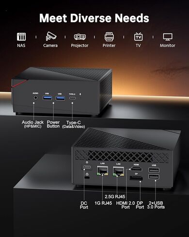 ACEMAGICIAN Mini Gaming PC, AMD Ryzen 7 5700U Dual Channel Mini PC 32GB DDR4 512GB SSD, Mini Desktop Computers Support 4K@60Hz Triple Display/WiFi6/BT5.2/Gaming/Office/Home in Kuwait