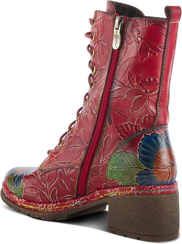 Spring Step L'Artiste Women's Mitsuko Leather Mid Calf Boot Red Multi EU 38 / US 7.5-8 in Saudi Arabia
