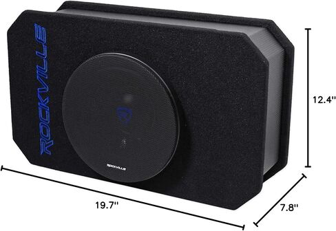 Rockville RMW8A, 8" 800W Powered Truck Subwoofer, Class D Amp, Slim Ported Enclosure, Includes Remote Bass Knob, Perfect for Deep Bass in Compact Spaces in Saudi Arabia