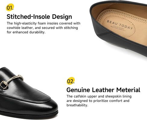 BEAU TODAY Loafers for Women Flats Shoes, Women’s Leather Penny Loafers, Comfortable Slip-on Business Casual Loafers Pointed Toe Non-Slip Office Work Trendy Ladies Flat Dress Shoes in Kuwait