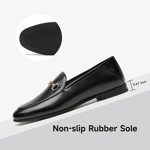 BEAU TODAY Loafers for Women Flats Shoes, Women’s Leather Penny Loafers, Comfortable Slip-on Business Casual Loafers Pointed Toe Non-Slip Office Work Trendy Ladies Flat Dress Shoes in Kuwait