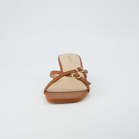 CUSHIONAIRE Milan Kitten Heels for Women, Strappy Heeled Sandals with Cushioned Footbed, Open Toe Slip On Dressy Sandal, Wide Widths Available in Saudi Arabia