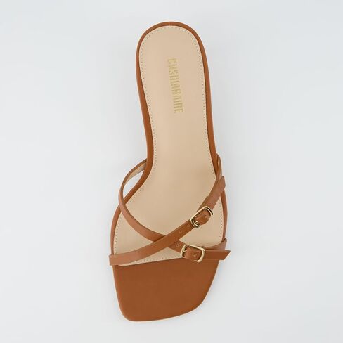 CUSHIONAIRE Milan Kitten Heels for Women, Strappy Heeled Sandals with Cushioned Footbed, Open Toe Slip On Dressy Sandal, Wide Widths Available in Saudi Arabia