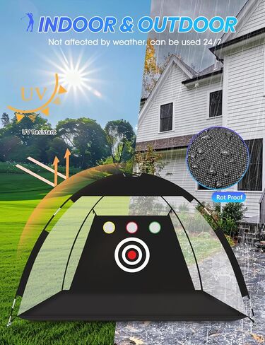 Golf Net, 10x7ft Golf Practice Net, Quick Setup, Heavy Duty Golf Hitting Net Indoor Outdoor with Multi-Target/Tri-Turf Mat/Carry Bag for Golf Training Aid Chipping Driving Swing Trainer, Durable in Saudi Arabia