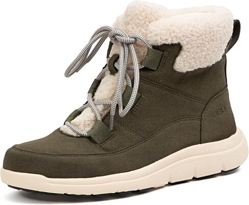JBU Womens Freeze Round Toe Snow Casual Boots Ankle Low Heel 1-2" - Green in Saudi Arabia