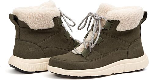 JBU Womens Freeze Round Toe Snow Casual Boots Ankle Low Heel 1-2" - Green in Saudi Arabia