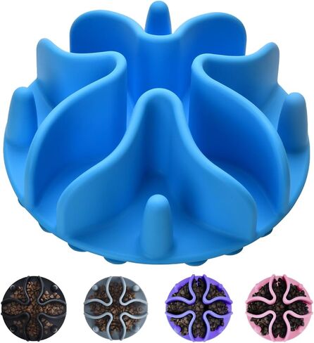 إدراج أوعية تغذية بطيئة للكلاب، إدراج تغذية بطيئة للكلاب من السيليكون مع أكواب شفط قوية مثالية لأوعية الكلاب المصنوعة من الزجاج والسيراميك المصنوعة من الفولاذ المقاوم للصدأ (أسود، حجم صغير) in Kuwait