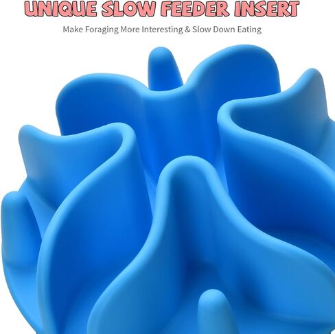 إدراج أوعية تغذية بطيئة للكلاب، إدراج تغذية بطيئة للكلاب من السيليكون مع أكواب شفط قوية مثالية لأوعية الكلاب المصنوعة من الزجاج والسيراميك المصنوعة من الفولاذ المقاوم للصدأ (أسود، حجم صغير) in Kuwait