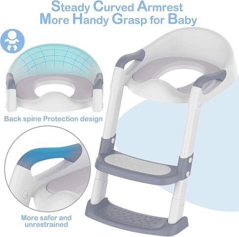 Potty Training Toilet Seat with Step Stool Ladder Toddlers Foldable Potty Training Chair Seats with Handles Splash Guard for Kids Boys Girls in Saudi Arabia