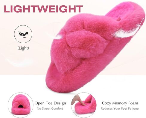 COFACE Women's Fluff Slippers House Open Toe Faux Fur Slides | Ladies Fashion Platform Slip On Soft Fuzzy Shoes with Comfort Arch Support, Indoor Outdoor Sole in Saudi Arabia
