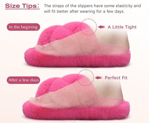 COFACE Women's Fluff Slippers House Open Toe Faux Fur Slides | Ladies Fashion Platform Slip On Soft Fuzzy Shoes with Comfort Arch Support, Indoor Outdoor Sole in Saudi Arabia