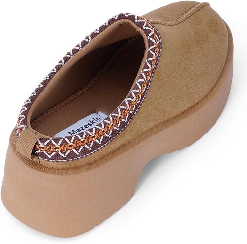 mazeskin Womens Platform Chunky Memory Foam Slippers Heeled Wedge House Shoes Indoor Outdoor All Year Round in Saudi Arabia
