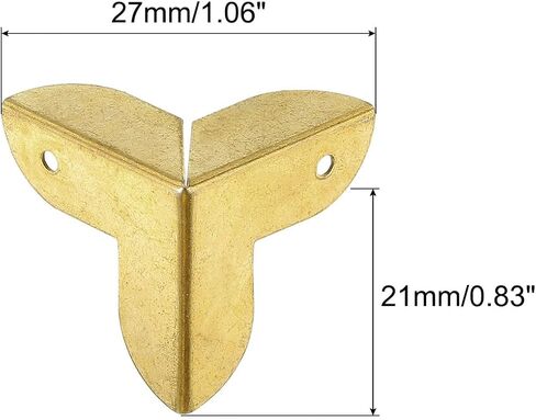 uxcell 12 Pcs Decorative Box Corner Cover, 22mm Metal Edge Guard, Furniture Corner Edges Protector with Screws, Bronze in Saudi Arabia