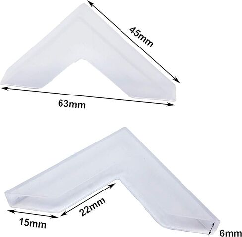 YouU Corner Protectors- 20 Pcs Shape Triple-cornered Glass Table Corner Protector Cushion (6mm x 70mm) in Kuwait