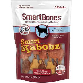 SmartBones Smart Kabobz, Rawhide-Free Chews For Dogs, Made With Real Chicken, Pork And Duck, 20 count