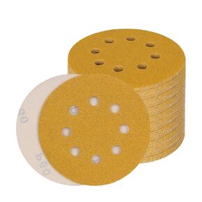 5 Inch 8 Hole Hook and Loop Sanding Discs 220 Grit Random Orbit Sandpaper, for Woodworking or Automotive, 100 PCS