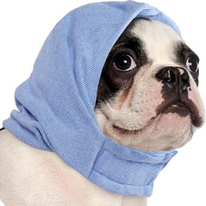 PUMYPOREITY Upgraded Dog Ear Muffs Noise Protection, Dog Ear Covers for Bath, Thunderstorms, Dog Headband for Anxiety Relief, Dog Hematoma Ear Wrap, Dog Ear Protection for Swimming, Grey, L
