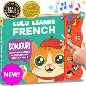 Vol. 1 | Musical Baby Book in French, French Baby Books, French Baby Toys & Bilingual Toys French, French Books for Toddlers 1-3, Kids, Children, Girls, Boys & Babies